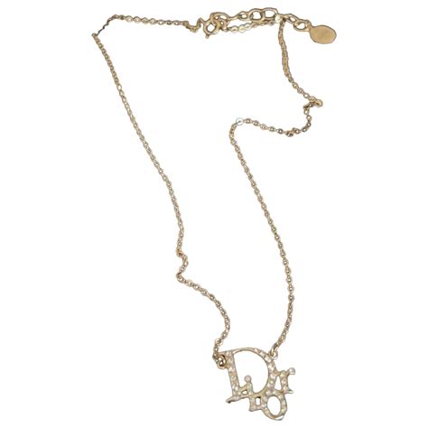 dior oblique necklace gold|Dior necklace gold letters.